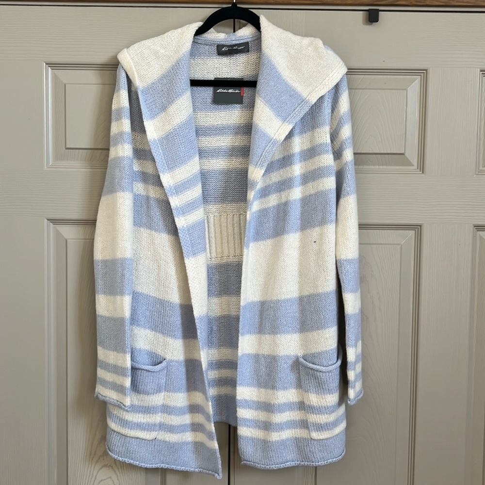 Eddie Bauer cardigan with hood